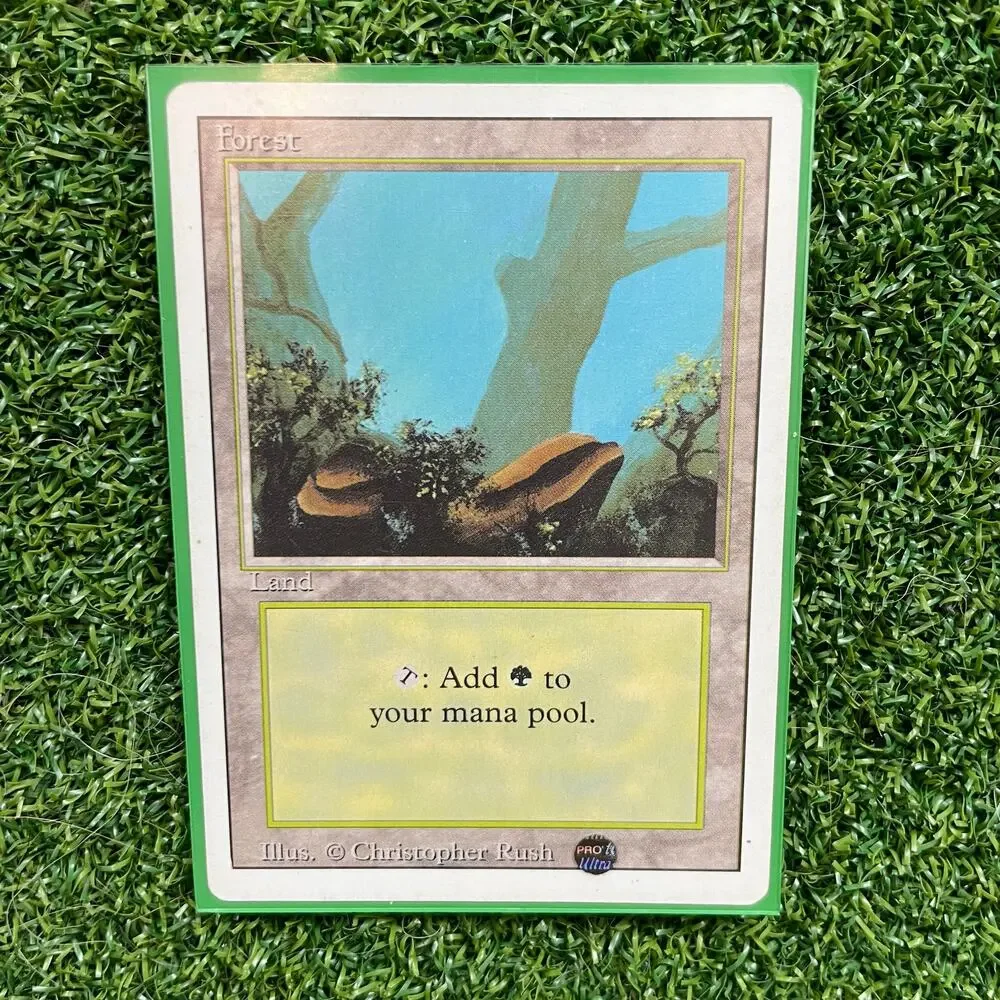 MTG Forest Vintage Basic Land Christopher Rush Art Magic Card LP